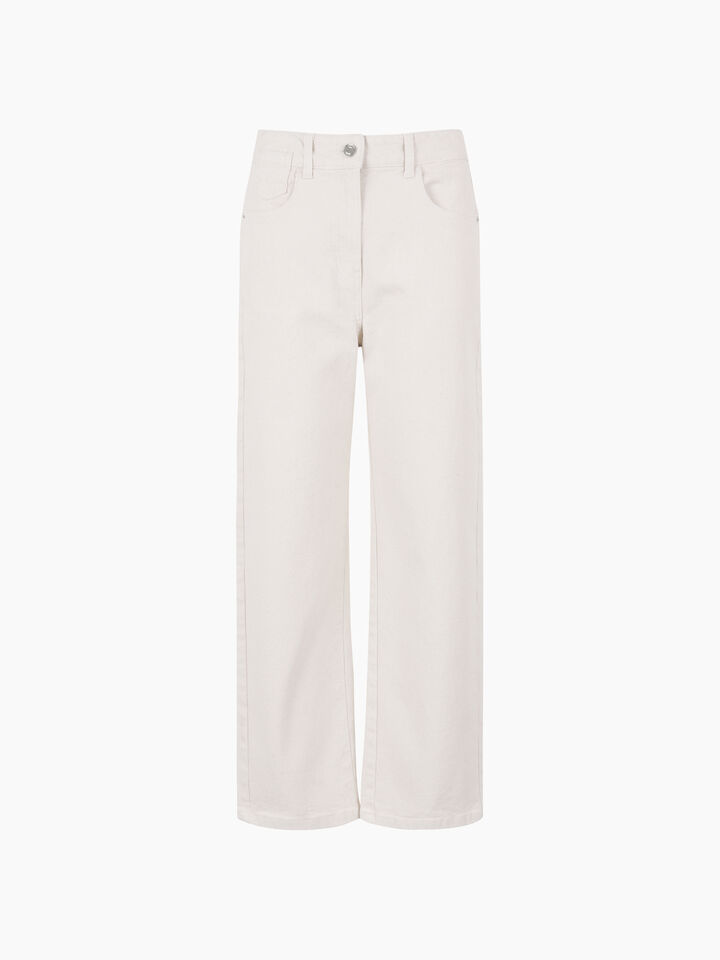 Cream-colored straight jeans - sisley k jeans regular - Creamy White | Sisley K image number 1